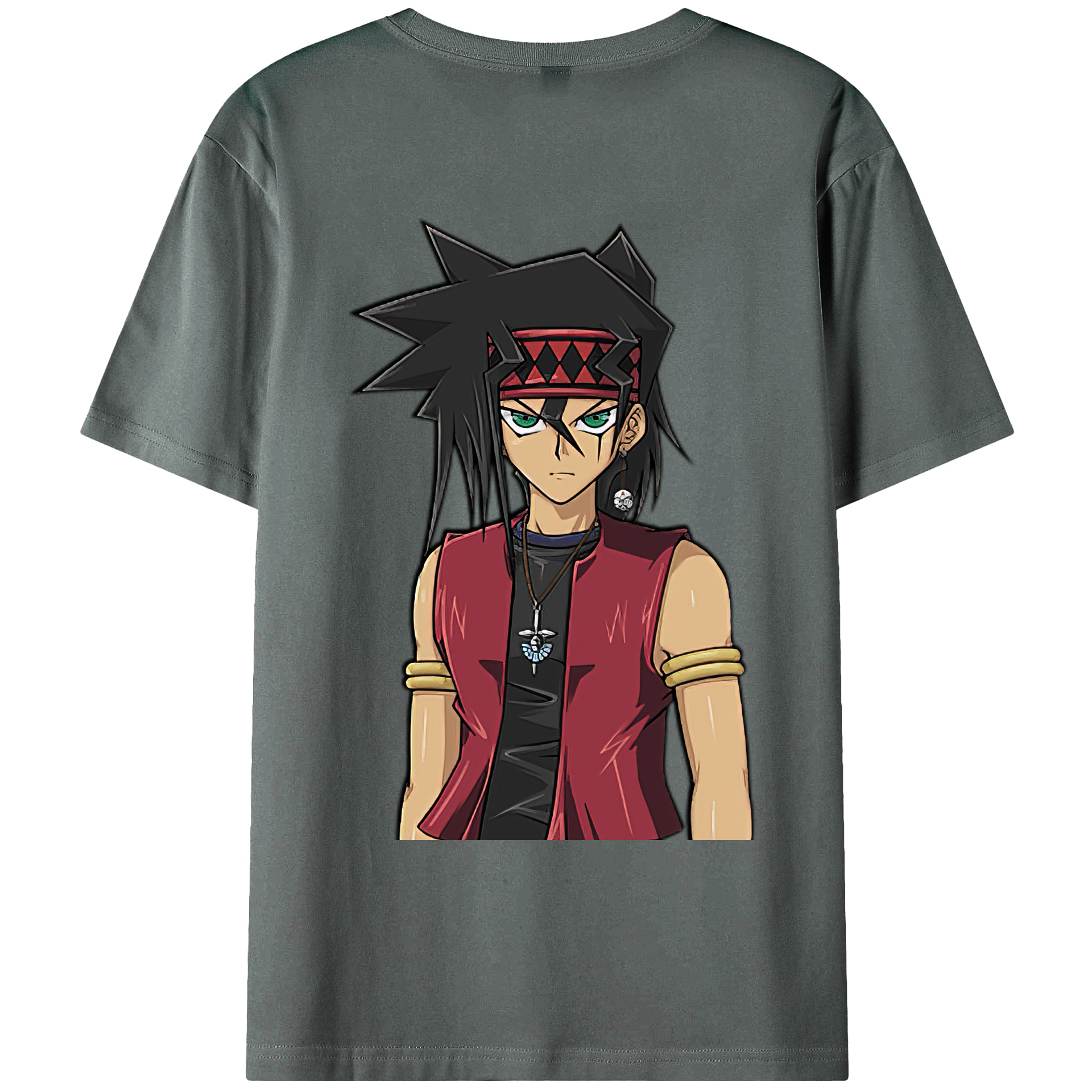 （画像用） 遊☆戯☆王 Yu-Gi-Oh! 綿100％ メンズ半袖Tシャツ（バックプリント） 通気性
